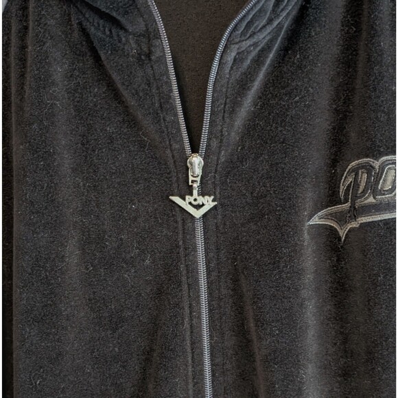 Pony Size XL Velour Track Jacket Mens Zip Up Tracksuit Extra Large Coat Pockets - Picture 4 of 5